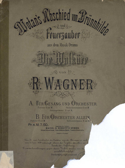 Скачать книгу Wotan&apos;s Abschied von Brunnhilde u. Feuerzauber aus dem Musik-Drama &quot;Die Walkure&quot; v. R. Wagner