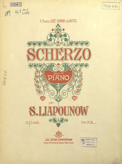 Скачать книгу Scherzo pour le piano par S. Liapunow