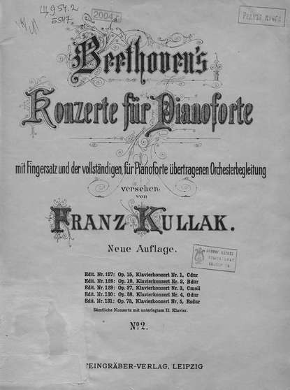 Скачать книгу Konzerte fur Pianoforte mit Fingersatz und der vollstandigen fur pianoforte ubertragen Orchesterbegleitung vers. v. F. Kullak