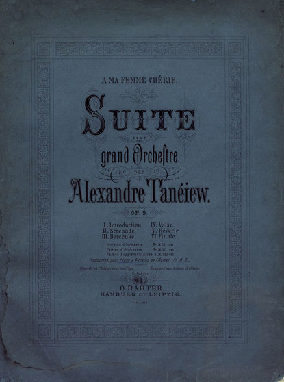 Скачать книгу Suite pour grand Orchestre par Alexandre Taneiew