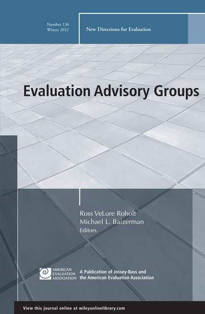 Скачать книгу Evaluation Advisory Groups. New Directions for Evaluation, Number 136