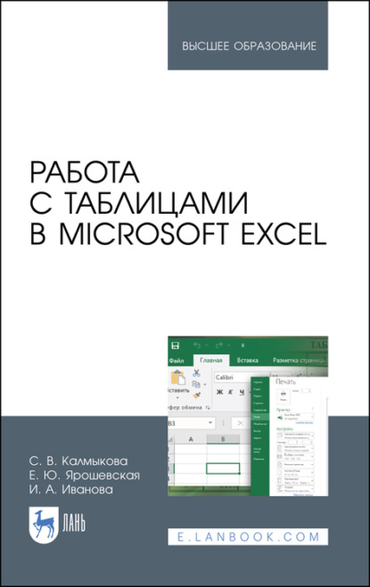Скачать книгу Работа с таблицами в Microsoft Excel. Учебно-методическое пособие для вузов
