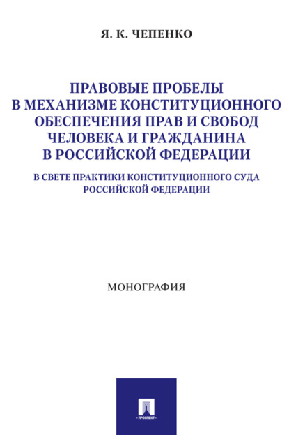 Скачать книгу Правовые пробелы в механизме конституционного обеспечения прав и свобод человека и гражданина в Российской Федерации