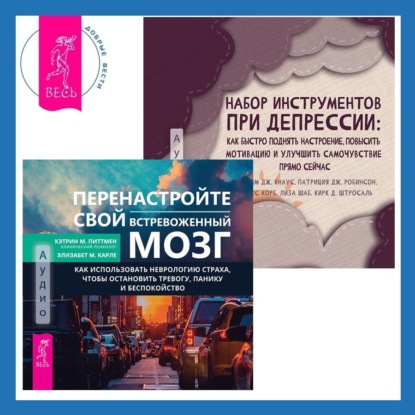 Скачать книгу Набор инструментов при депрессии. Как быстро поднять настроение, повысить мотивацию и улучшить самочувствие прямо сейчас + Перенастройте свой встревоженный мозг. Как использовать неврологию страха, чтобы остановить тревогу, панику и беспокойство