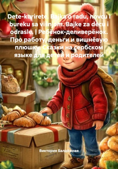 Скачать книгу Dete-kurirete. Bajka o radu, novcu i bureku sa višnjom. Bajke za decu i odrasle. | Ребёнок-деливерёнок. Про работу, деньги и вишнёвую плюшку. Сказки на сербском языке для детей и родителей