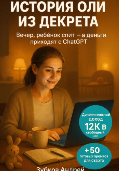 История Оли из декрета: вечер, ребёнок спит, а деньги приходят с ChatGPT. Дополнительный доход 12К в свободный час. + 50 готовых промтов для старта