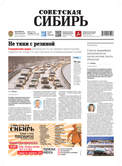 Скачать книгу Газета «Советская Сибирь» №45 (27982) от 12.11.2025