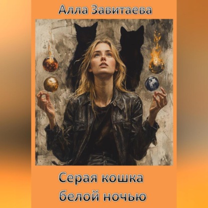 Серая кошка белой ночью