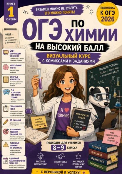 ОГЭ по химии на высокий балл. Визуальный курс: комиксы, задания и ментальные карты. Книга 1 из серии «С Вероникой к успеху»