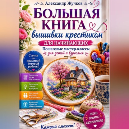 Скачать книгу Большая книга вышивки крестиком для начинающих. Пошаговые мастер-классы для детей и взрослых.