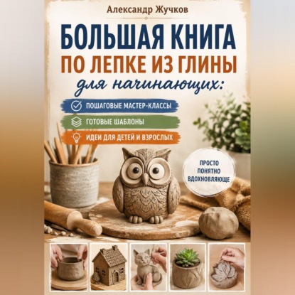 Скачать книгу Большая книга по лепке из глины для начинающих: пошаговые мастер-классы, готовые шаблоны и идеи для детей и взрослых.