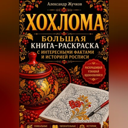 Скачать книгу Хохлома. Большая книга-раскраска с интересными фактами и историей росписи.