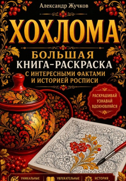 Скачать книгу Хохлома. Большая книга-раскраска с интересными фактами и историей росписи