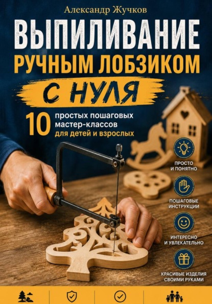 Скачать книгу Выпиливание ручным лобзиком с нуля. 10 простых пошаговых мастер-классов для детей и взрослых