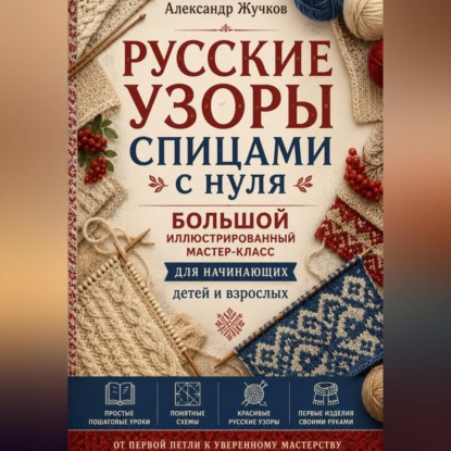Скачать книгу Русские узоры спицами с нуля. Большой иллюстрированный мастер-класс для начинающих детей и взрослых.