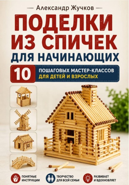 Скачать книгу Поделки из спичек для начинающих. 10 пошаговых мастер-классов для детей и взрослых