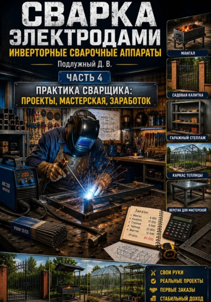 Скачать книгу Сварка электродами. Инверторные сварочные аппараты. Часть 4. Практика сварщика: проекты, мастерская, заработок