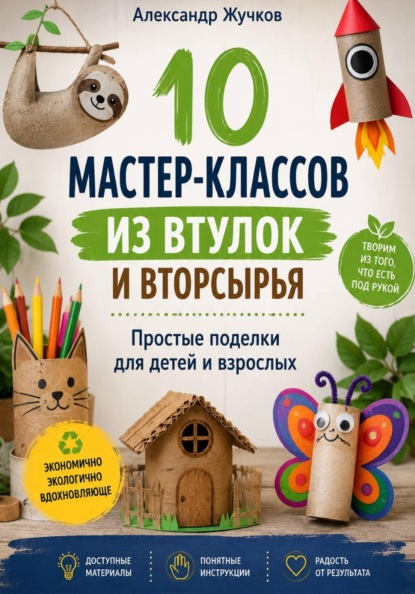Скачать книгу 10 мастер-классов из втулок и вторсырья. Простые поделки для детей и взрослых