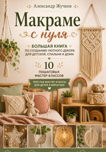 Скачать книгу Макраме с нуля. Большая книга по созданию уютного декора для детской, спальни и дома. Простые мастер-классы для детей и взрослых