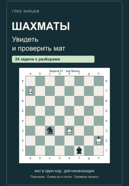Скачать книгу Шахматы: увидеть и проверить мат. 24 задачи с разборами
