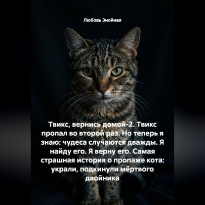 Скачать книгу Твикс, вернись домой-2. Твикс пропал во второй раз. Но теперь я знаю: чудеса случаются дважды. Я найду его. Я верну его. Самая страшная история о пропаже кота: украли, подкинули мёртвого двойника