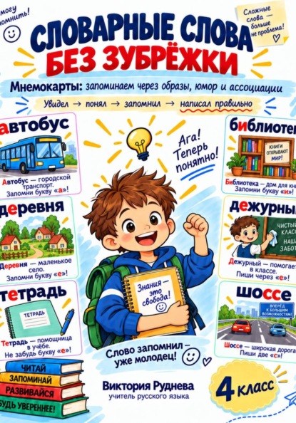 Скачать книгу Словарные слова без зубрежки. 4 класс
