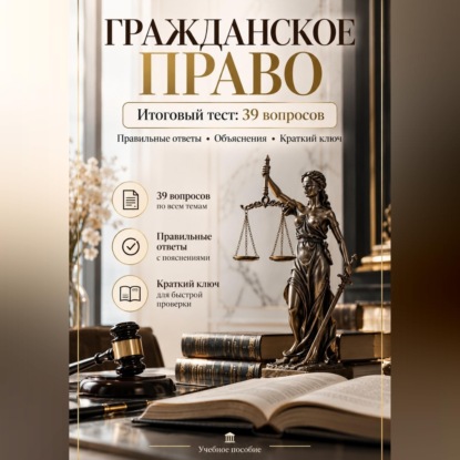 Скачать книгу Гражданское право. Итоговый тест: 39 вопросов с ответами и объяснениями