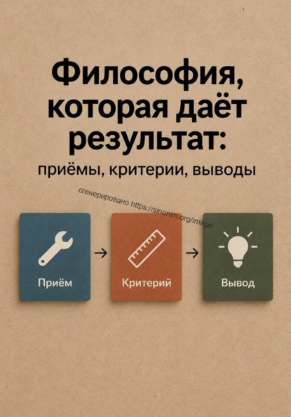 Скачать книгу Философия, которая даёт результат: приёмы, критерии, выводы