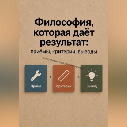 Скачать книгу Философия, которая даёт результат: приёмы, критерии, выводы