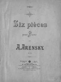 Six pieces pour piano par A. Arensky