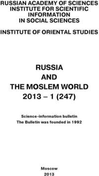 Russia and the Moslem World № 01 / 2013