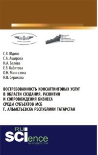 Востребованность консалтинговых услуг в области создания, развития и сопровождения бизнеса среди субъектов МСБ г. Альметьевска Республики Татарстан. (Бакалавриат, Магистратура). Монография.