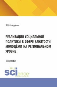 Реализация социальной политики в сфере занятости молодежи на региональном уровне. (Бакалавриат, Магистратура). Монография.