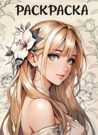 Раскраска-антистресс. Девушка с цветком