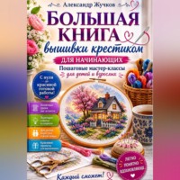Большая книга вышивки крестиком для начинающих. Пошаговые мастер-классы для детей и взрослых.