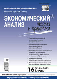 Экономический анализ: теория и практика № 16 (415) 2015