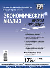 Экономический анализ: теория и практика № 17 (416) 2015